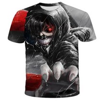 검도복 하카마 검도도복 도복 Funny T Shirts Tokyo Ghoul Shirt Men Blood Tshirts Casual Ken Kaneki Print Japan Ani