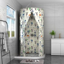 욕조파티션 원형 화장실 욕실 가림막 보온 샤워 커튼 방수 박스 부스 봉 욕조 패브릭, O + 라지 지름 100x200 높이개