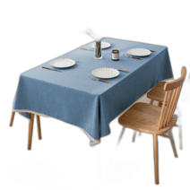 ins 면 린넨 식탁보 워터프루프 워셔링 프리 가볍고 고급스러운 티 테이블보 직사각형 퓨어 테이블 패브릭80759, 석청-레이스 엣지, 90*90cm