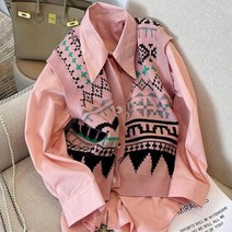 대학 엠티 신입생 러블리 셔츠 니트조끼 세트 이너