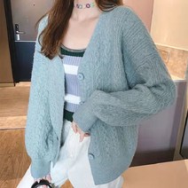 연두색 가디건 니트 초록색 빅카라 하늘색 크롭 부클 꽃자수 민트색 루즈핏 보석단추 연보라