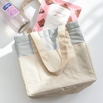 윤별 직장인 보온보냉 도시락 가방 런치백 지퍼형 쪼임형 캠핑 가방, 스카이