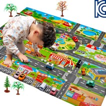 KC인증 특대형 유아 자동차 도로매트 놀이매트 주차도로 놀이방매트 어린이자동차지도, 4.소방맵