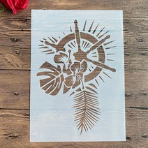 스텐실 도안 A4 29x21cm DIY 페인팅 스크랩북 엠보싱 앨범 장식 종이 카드 템플릿 벽 선박 스티어링 휠
