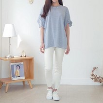 gt3097k94b 프릴티셔츠 스트라이프티셔츠 단가라티셔츠 린넨티셔츠 라운드티셔츠 패션마