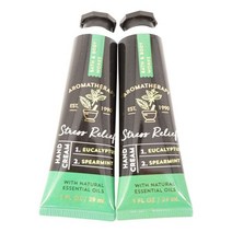 배스 앤 바디 웍스 아로마테라피 스트레스 완화 유칼립투스 스피어민트 핸드 크림 2팩. 1 온스, Eucalyptus Spearmint