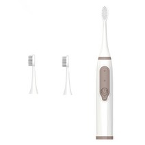 전동칫솔 완전 자동 방수 커플 음향 전기 칫솔 성인 가정용 비충전식 강모 남성 및 여성용, [02] GRAY