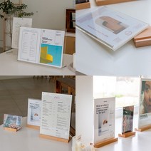카페 식당 아크릴 메뉴판 안내판 스탠드 모음, L형 메탈풋 아크릴메뉴판