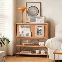 북유럽 원목 라탄 거실장 수납장 거실인테리어 잡지, 북미산 벚나무 등나무 문