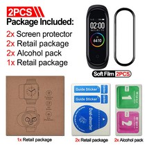 밴드쏘 10D 소프트 유리 보호 필름 커버 Mi Band 7 Pro 6 5 4 화면 보호기 xiaomi miband miband5 액세서리, For Mi Band 7, 02 2 PCS