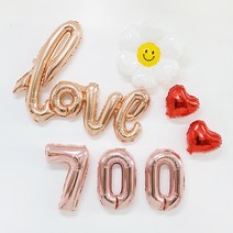 데이지 러브 하트 100일 기념일 은박풍선 세트, 1세트, 700일