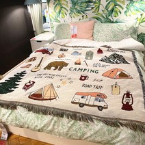 캠핑 담요 매트 소파 커버 야외 차박 감성 130x160cm, 코코넛 아일랜드 130 x 160cm