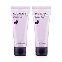 파파레서피 가지 클리어링 머드 크림 마스크 100ml 2개 [증정] 봄비 펩타 앰플 마스크팩 2매, 4세트