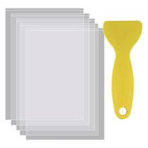 5PCS FEP 필름 200x140x0.15 mm 두께 UV 3D 프린터 LCD SLA 수지 1 피스 교체 플라스틱 주걱, 투명하고 옐로우, 하나