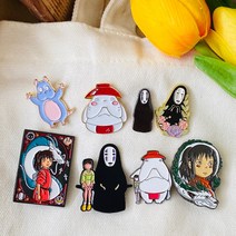 지브리 센과치히로 가오나시 보우 오시라사마 오오토리사마 캘시퍼 뱃지 핀뱃지 브로치