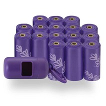 Best Pet Supplies 강아지 배변 봉투 찢어짐 방지 쓰레기 리필 d2w 수명 제어 플라스틱 기술, 15 Count (Pack of 16)_Purple (