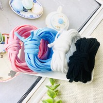 국산)납작 컬러 마스크끈(4마 360cm), 블랙