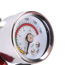게이지가있는 1/4 인치 공기 압력 0-140PSI 유량 제어 조정 밸브 도구 전문 사용 M4YD, 한개옵션0