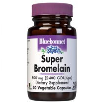 블루보넷 브로멜라인 파인애플 추출 2400GDU 60비건캡슐 BlueBonnet Super Bromelain Vegetarian Pineapple 500mg 30Count, 상세내용참조, 없음, 알약/캡슐