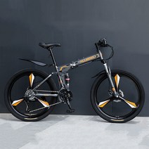 의풍인스 BUBA MTB자전거 경량 21속 24인치 26인치 접이식자전거 ZXC02, 블랙 오렌지_21단_24인치[육발 에어로]