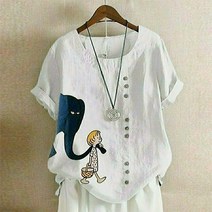 새로본 (린넨)397코끼리린넨티 빅사이즈 블라우스 여성여자 미시 여름