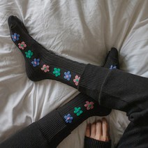 라크삭스 라인 꽃 포인트 패션 여자 양말 5색상 N220