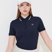 헤지스골프 여성용 PQ조직 솔리드 반팔 카라 티셔츠