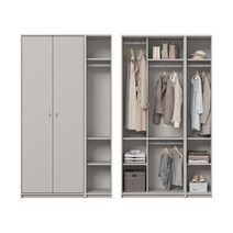 한샘 보나 주니어 옷장 세트 A형 114cm 긴옷형 2단행거, B:그레이_골드(B)