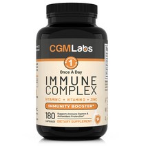 CGM Labs 원스 어 데이 이뮨 컴플렉스 Once A Day Immune Complex 180 캡슐 면역력 부스터 징크(아연) 25mg 비타민C 900mg 비타민D 2500IU, 상세참조, 상세참조