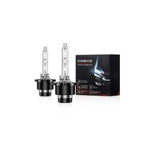 Starmotor D2S 헤드라이트 전구 다이아몬드 화이트 HID 어셈블리 페어 슈퍼 브라이트 자동차 커플 12V 35W 하이 로우 빔 2개 팩, 6000K, D4S
