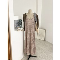 허니제이 / 디워스 도트 멀티패턴 뷔스티에 롱 원피스(3color)