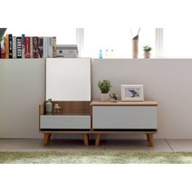 좁은집 슬림 좌식미니화장대+서랍장SET(5색) 여성 우드 안방 틈색 오픈형, 메이플화이트