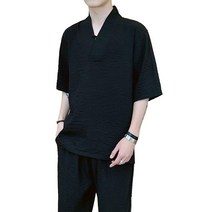 셀럽당 남성용 코튼 리넨 반팔 상하복 생활한복 F00576 (M-5XL)