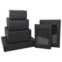 6pcs 크래프트 종이 쿠키 사탕 상자 pvc 창 결혼식 크리스마스 선물 상자 포장 장식 생일 파티 용품, 12x12x6cm, 9.black - 12x12x6cm