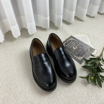 남자 6cm 키높이 통굽 무광 페니로퍼