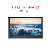 스마트 tv 70 75 80 85 90 95 100 인치 대형 벽걸이 중소기업 티비 4 + 64gb 머리 받침 디스플레이 ips 터치 스크린 13.3, 464 블랙 13인치 1
