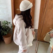 느엘 유아용 주니어용 기모후드센트긴팔