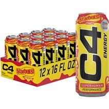 셀루코어 C4 부스터 Cellucor 에너지 드링크 스타버스트 체리 풀리무설탕 운동 전 사과 인공 신체나 전압 없음 473.2ml16온스, [01] 16 Fl Oz(12개들이 팩), [04] 스타버스트 오렌지