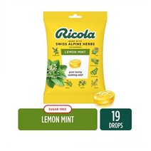 Ricola 리콜라 스위스 알파인 레몬 민트맛 기침 목캔디 사탕 19개 8봉지