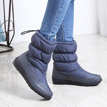 아크라 샤이니 여성 패딩 방한 부츠 보아털 양털 키높이 미디엄 부츠
