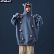러블리베어후드후드루즈BF나른트렌드슈퍼히트상의디자인느낌코트여아추동BF