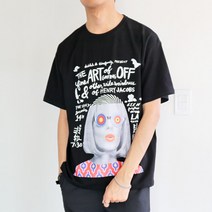 화이트빌딩 남자 오버핏 박스 여름 면 반팔 ATR 커플티셔츠 티셔츠
