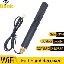 8dbi 야외 방수 옴니 안테나 5G 4G 3G 풀 밴드 신호 부스터 와이파이 듀얼 2.4G 5.8G 장거리 증폭기, 2.4G 5.8G TS9