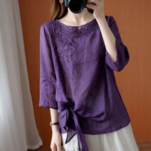 중년여자옷 50대여성의류 엄마옷 빅사이즈 7부 컬러 묶음 블라우스