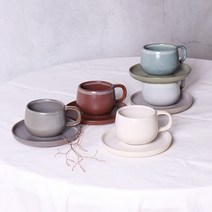 포르투갈 메사 우노 미니멀 커피잔 받침 티컵앤소서, 티컵 1p, 크림