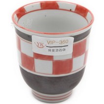 업소용주방용품도자기 빨간격자컵 VIP-360업소용 주방용품, 상세페이지 참조