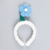 러블리 귀여운 놀이동산 머리띠 밍크 플라워 머리띠 생일파티 생일머리띠 주인공머리띠, 블루