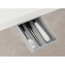 오픈형 책상밑 수납장 슬라이딩 간식트레이 사무용협탁 제품 미니서랍, 화이트