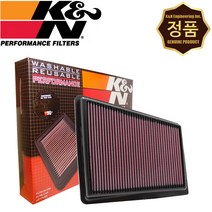 K&N KN 33-2426 순정형 퍼포먼스 흡기필터 튜닝 에어필터 에어크리너 [기아 K9 3.3 3.8], 1개