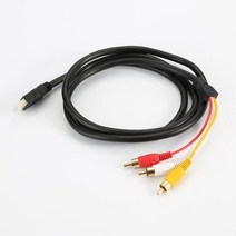 비디오 변환기 오디오 케이블 TV 셋박스 DV DVD PC 노트북용 HDMI 호환 어댑터 AV 코드 컨버터 3 RCA 1080P 1.5M, 1.5m_CHINA, 01 1.5m, 01 1.5m